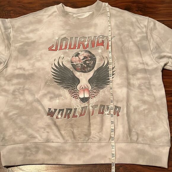 Journey Band Tie Dye World Tour Graphic Pullover Sweatshirt Music Boho - Picture 6 of 8